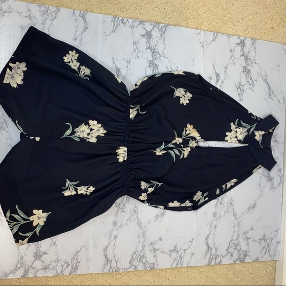 ❌Audrey 3+1 Floral Print Romper Navy Blue Size S - Picture 5 of 8
